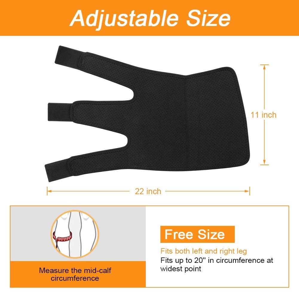 Picture of Adjustable Calf Brace for Men Women, Lower Leg Compression Wrap, Calf Compression Sleeve with Six Nylon Buckle Pressure Strips, Shin Splint & Calf Support for Torn Calf Muscle, Varicose Veins