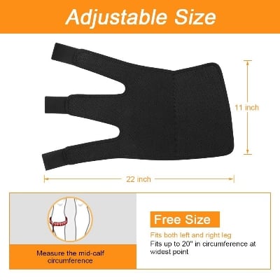 Picture of Adjustable Calf Brace for Men Women, Lower Leg Compression Wrap, Calf Compression Sleeve with Six Nylon Buckle Pressure Strips, Shin Splint & Calf Support for Torn Calf Muscle, Varicose Veins
