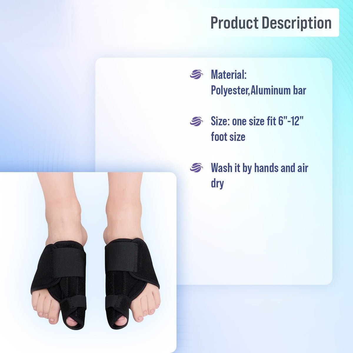 Picture of Bunion Corrector for Women & Men Big Toe, Bunion Relief Toe Straightener Bunion Splint Anti-Slip Heel Strap Comfortable Breathable for Day and Night