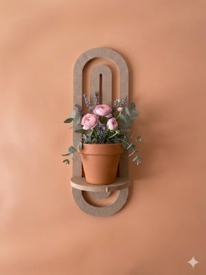 Picture of Wooden Arched Wall Mounted  Shelf - Boho Decor Floating Shelves Book Display Rainbow Shelf for Home Bedroom Living Room Nursery Office Showpiece Stand,  Flower Stand, Flower pot holder