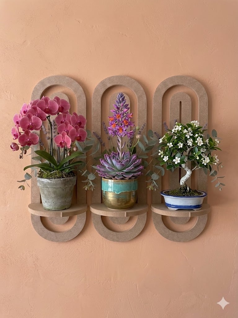 Picture of Wooden Arched Wall Mounted  Shelf - Boho Decor Floating Shelves Book Display Rainbow Shelf for Home Bedroom Living Room Nursery Office Showpiece Stand,  Flower Stand, Flower pot holder