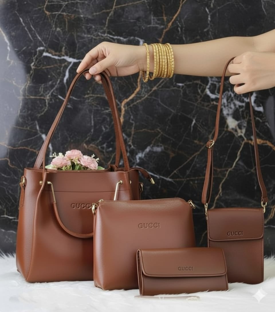 Picture of New Fashion Ladies Pattern Leather Shoulder Bags Crossbody Bags Women Bag Set Purse PU Crossbody Bag 4Pcs