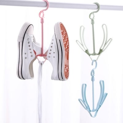 Picture of Multifunctional Shoe Rack for Drying Hanger | Home Shoe Shelf Stand Creative Shoe Storage Organizer Hook | Windproof Drying Hanger