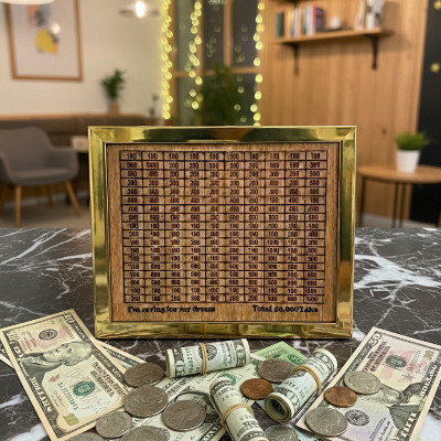 Picture of Reusable 50,000 Taka Money Saving Challenge Box | Visual Goal Tracker for Cash & Coins, Build Your Financial Future