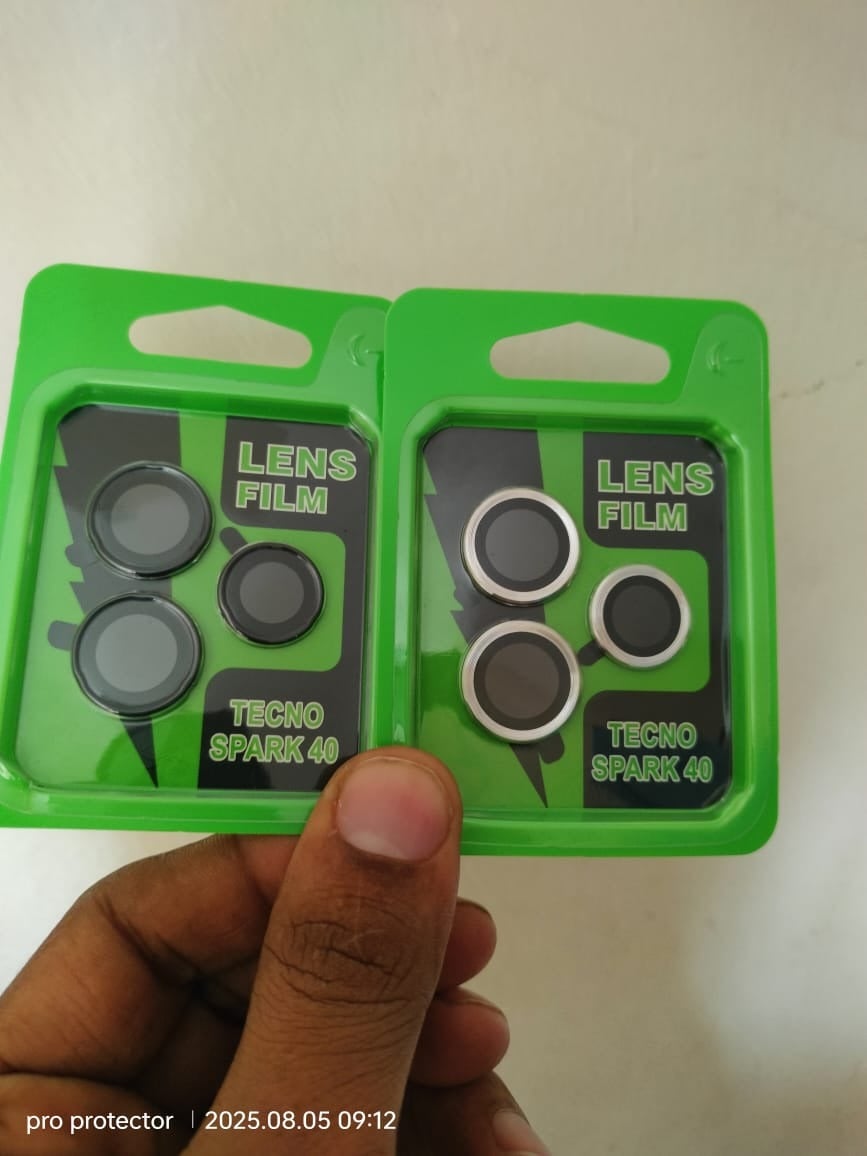 Picture of Tecno Spark 40 Metal Ring Tempered Glass Camera Lens Protector-Black