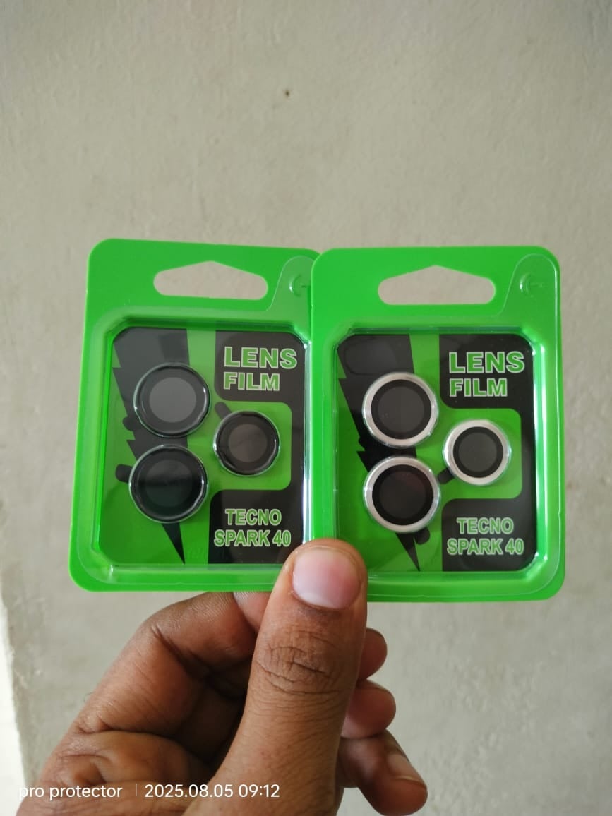 Picture of Tecno Spark 40 Metal Ring Tempered Glass Camera Lens Protector-Black