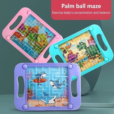 Picture of New Double Balance Ball Maze Puzzle Handheld Board Game for Kids - Children 3D Educational Brain Toy-Multicolor