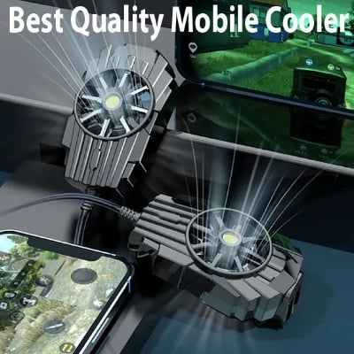 Picture of Mobile Phone Cooler live radiator Phone Cooler Gaming Fast Running Noiseless Mobile Phone Cooling Fan for Live Streaming PUBG TikTok Outdoor Vlog-Black
