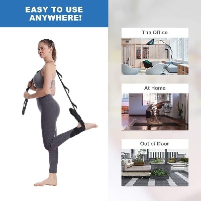 Picture of Yoga Flexibility Stretching Leg Stretcher Strap for Ballet Cheer Dance Gymnastics Trainer Yoga Flexibility Leg Stretch Belt-Black