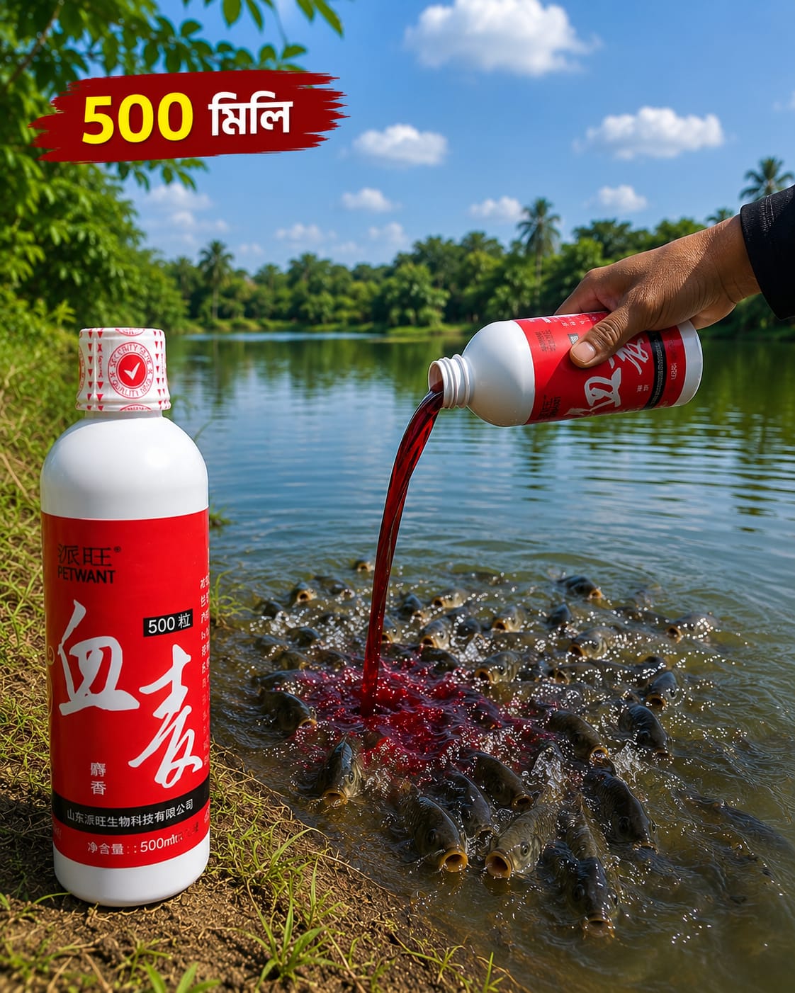 Picture of New Fishing Liquid, Red 40 Fishing Liquid, 500ml Red Worm Concentrate Liquid, Red Ink Fishing Liquid, Strong Fish Attractant Concentrated Red Worm Liquid Bait Additive-Multicolor 