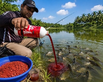 Picture of New Fishing Liquid, Red 40 Fishing Liquid, 500ml Red Worm Concentrate Liquid, Red Ink Fishing Liquid, Strong Fish Attractant Concentrated Red Worm Liquid Bait Additive-Multicolor 
