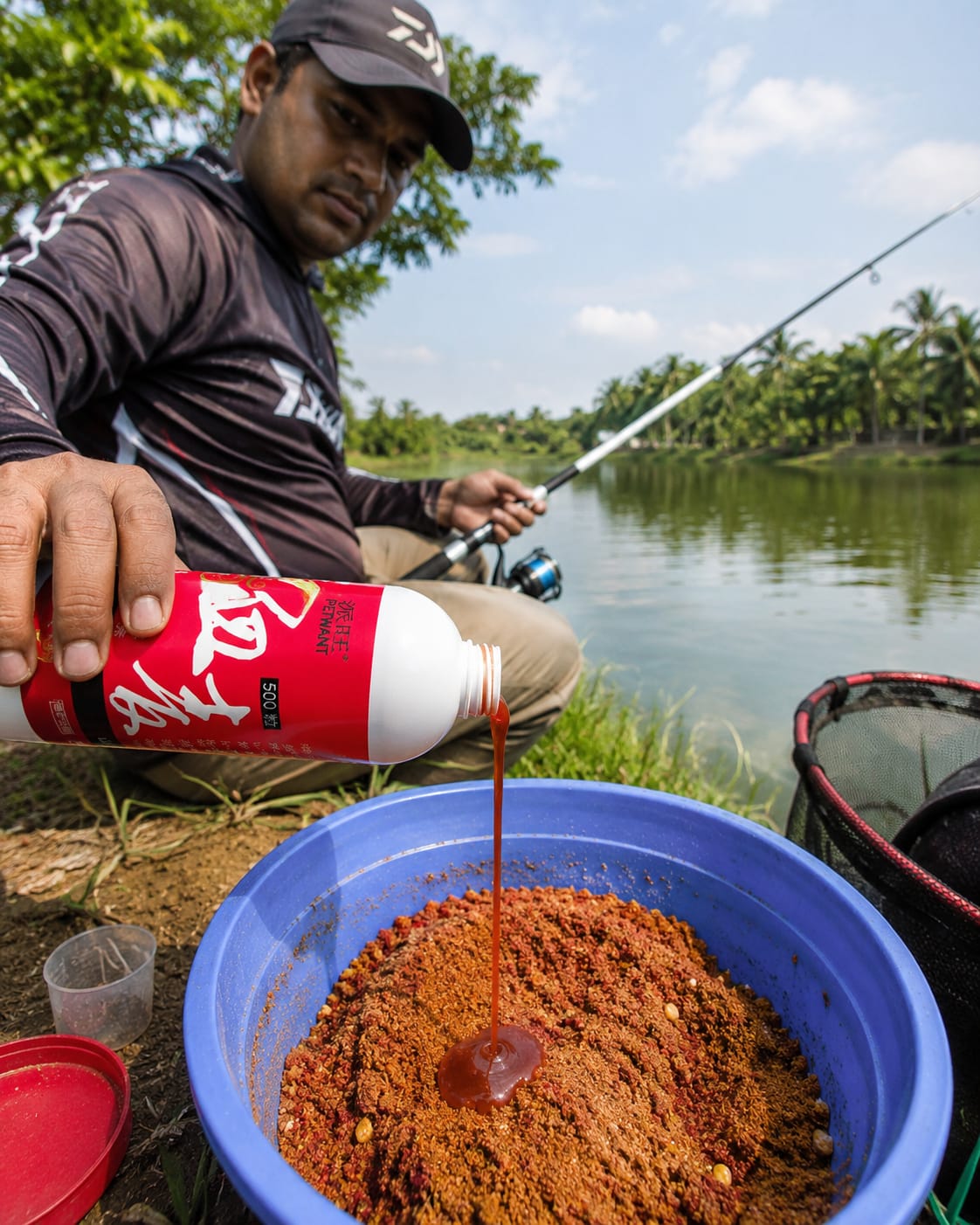 Picture of New Fishing Liquid, Red 40 Fishing Liquid, 500ml Red Worm Concentrate Liquid, Red Ink Fishing Liquid, Strong Fish Attractant Concentrated Red Worm Liquid Bait Additive-Multicolor 