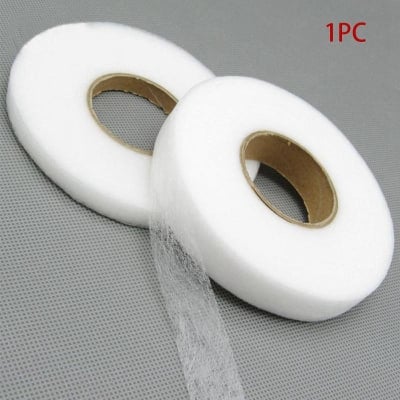 Picture of Yards Fabric Fusing Tape Adhesive Hem Tape Iron on Hem Tape For Pants Dresses Clothes Curtains Web Adhesive Hemming Strip-White