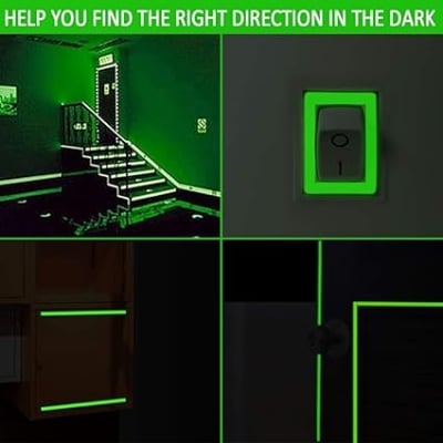 Picture of YX Luminous Fluorescent Night Self-adhesive Glow In The Dark Sticker Tape Safety Security Home Decoration Warning Adhesive Tape-Multicolor 