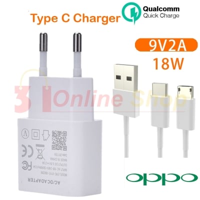 Picture of Oppo 18Wat Super Vooc Power Adapter With Type-C Cable Charger-White