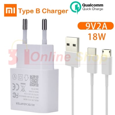 Picture of MI phones Fast Charger For 18W Micro usb type-B Charger Support Quick Charging Adapter-White