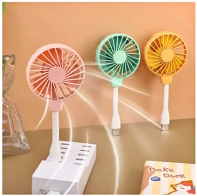 Picture of Small Handheld Fan usb Fan Mini Desktop Office Mute usb  Portable Silent Office Small Fan Outdoor Laptop Power Bank Summer Office Table Fan Rechargeable -Random color-Multicolor