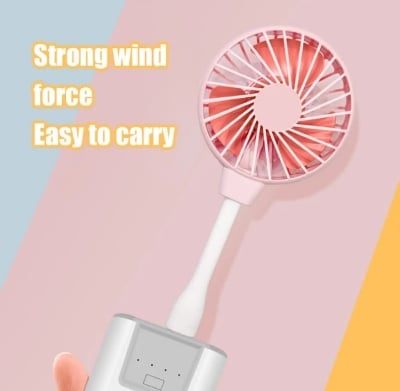 Picture of Small Handheld Fan usb Fan Mini Desktop Office Mute usb  Portable Silent Office Small Fan Outdoor Laptop Power Bank Summer Office Table Fan Rechargeable -Random color-Multicolor