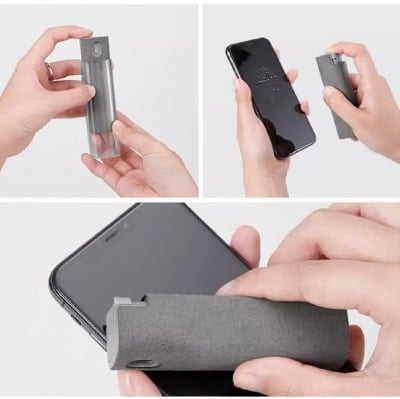 Picture of Screen cleaning care without scratches 2 In 1 Phone Screen Cleaner Spray Computer Phone Screen Dust Removal Tool Good effect and easy to use-Black