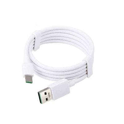 Picture of Oppo Super VOOC Data Line Type-C USB Fast Charger Cable For OPPO Reno 4 3 Pro Find X X2 Pro R9 R9S Plus R15 R11 R11s plus-White