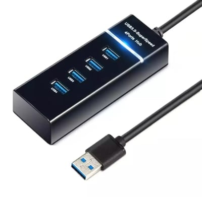 Picture of 4 Port USB HUB SuperSpeed 3.0 Portable Mini-HubUSB Hub Black 1.2 M-Black