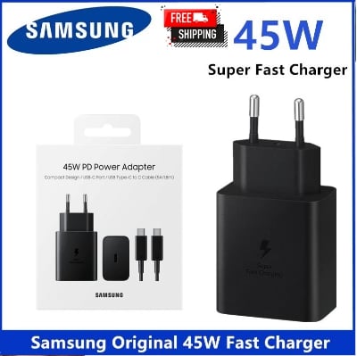 Picture of Samsung 45W PD Super Fast Charger 2.0 with Type C Data Cable from Type C - Premium Quality-Multicolor