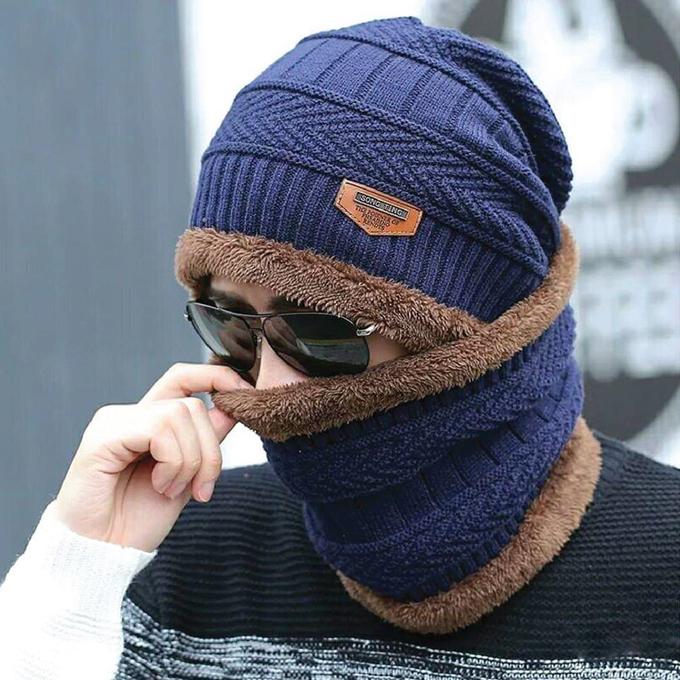 Picture of Winter Hat And Neck Warmer For Men Knit Cap Skullies Beanies For Man & Women - Cap For Men - Cap-Multicolor-One size