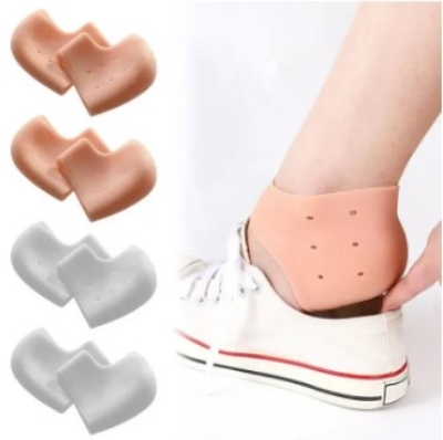 Picture of Silicone Protector Sleeve Heel Pads Heel Cups Plantar Fasciitis Support Feet Care Skin Repair Cushion Half-yard Socks Gel Heel-Multicolor-One size