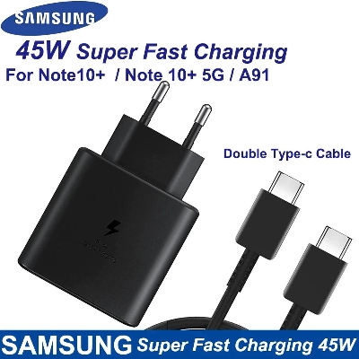 Picture of Official Samsung 45W PD Fast Charging Adapter /Charger Type-C to Type-C with Cable-Multicolor