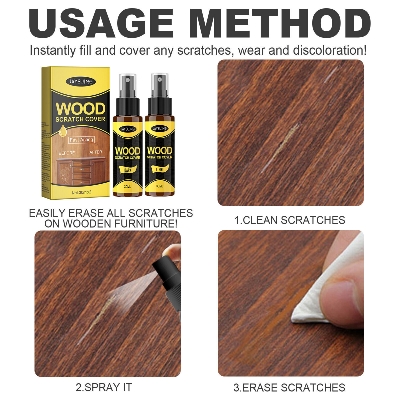 Picture of Furniture Polishing Beeswax Spray Wooden Floor Cleaning Maintenance Wood Table Shiny Wear Resistant Multipurpose Beeswax Agents Floor Wood Repair Kit Furniture Paint Floor Complementary Color Spray Repair Wood Scratch Remover Acting Floor Repair-2pcs-Wood Scratch Remover