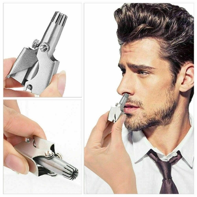 Picture of Nose Hair Trimmer Ear Portable Razor Manual Cutter Stainless Steel Nose Trimmer for men & Beard Oil Combo Offer oil-Not Specified