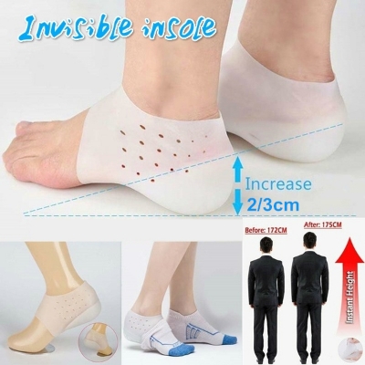 Picture of Heel Anti Crack Vented Moisturizing Silicone Heel Socks for Swelling, Pain Relief, Foot Care Ankle Support Pad-2 Pcs-Multicolor