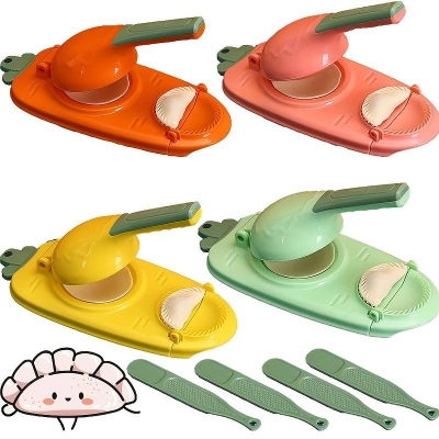 Picture of 2 In1 Dumpling Maker DIY Kit Wrapper Presser Manual Labor-Saving Ravioli Empanadas Dough Skin Molder Machine Kitchen Gadgets-Multicolor