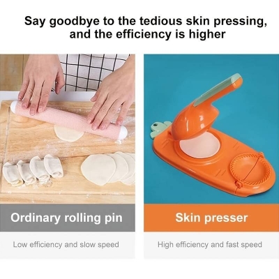 Picture of 2 In1 Dumpling Maker DIY Kit Wrapper Presser Manual Labor-Saving Ravioli Empanadas Dough Skin Molder Machine Kitchen Gadgets-Multicolor