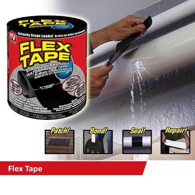 Picture of Flex Tape Strong Rubberized Waterproof Tape Super Strong Leaking Water Pipe Repair Tape | Flex Tape Water-Resistant Belt--Black 2pic, Black 1pic