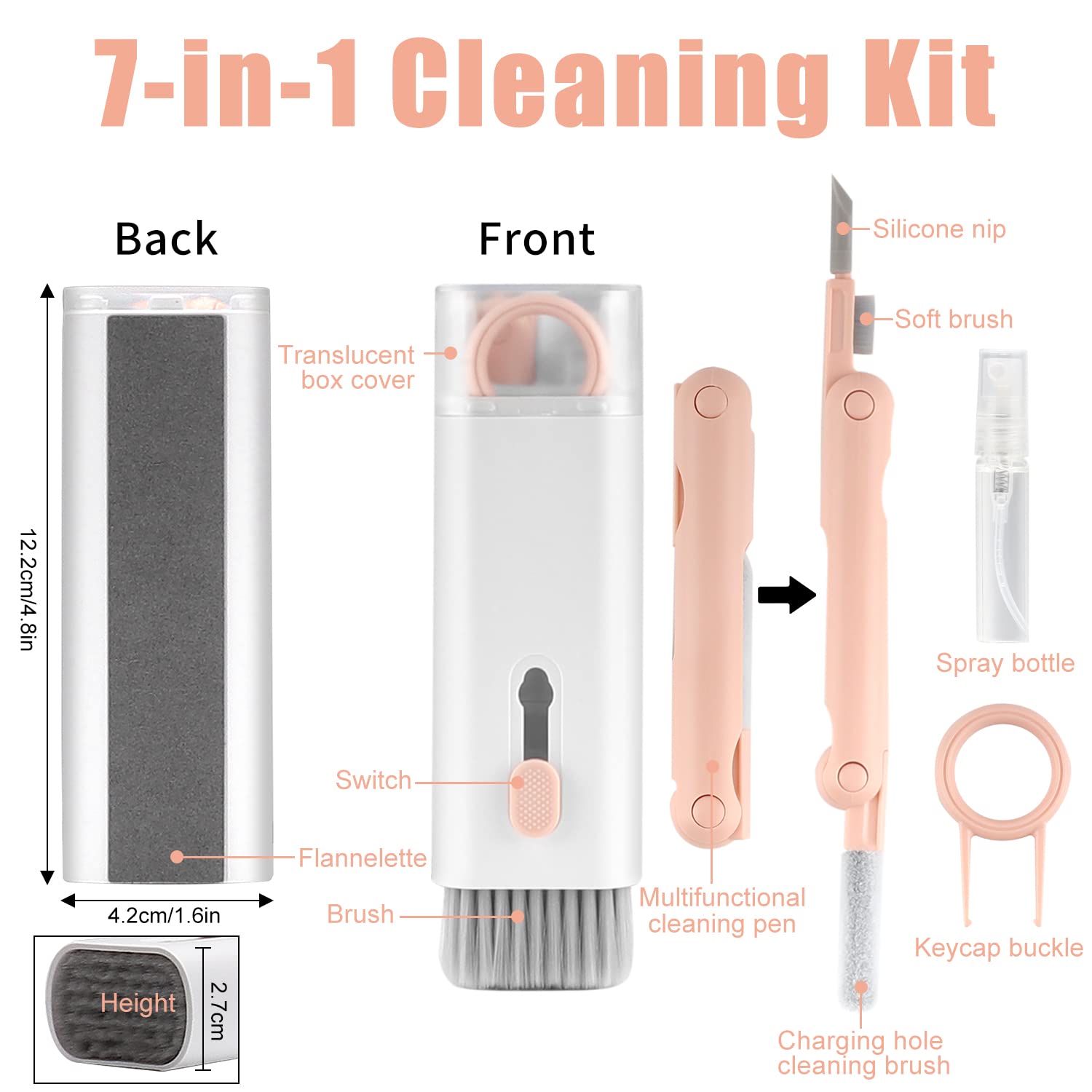 Picture of Earbuds Cleaning Pen Kit Keyboard Computer Cleaning Brush for Airpods PC Laptop Cleaning Tool Set-Multicolor