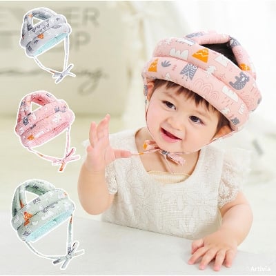 Picture of Cap Helmet To Protect The Baby'S Head,Baby Helmet Toddler Head Protector Baby Toddler Anti-Collision Cap Adjustable Child Safety Soft Helmet Toddler Anti-Fall Pad-Multicolor