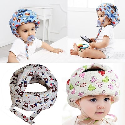 Picture of Cap Helmet To Protect The Baby'S Head,Baby Helmet Toddler Head Protector Baby Toddler Anti-Collision Cap Adjustable Child Safety Soft Helmet Toddler Anti-Fall Pad-Multicolor