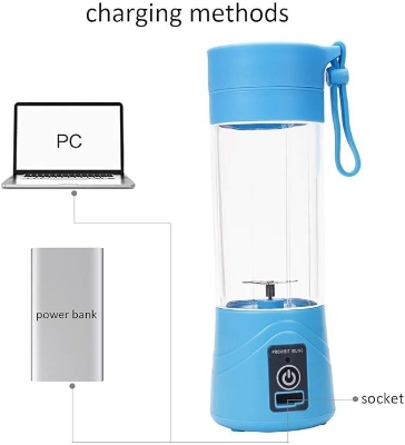 Picture of Portable Juicer Electric USB Rechargeable Smoothie Blender Machine Mixer Mini Juice Cup Maker fast Blenders food processor-Multicolor