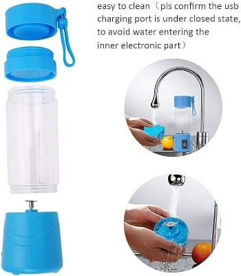 Picture of Portable Juicer Electric USB Rechargeable Smoothie Blender Machine Mixer Mini Juice Cup Maker fast Blenders food processor-Multicolor