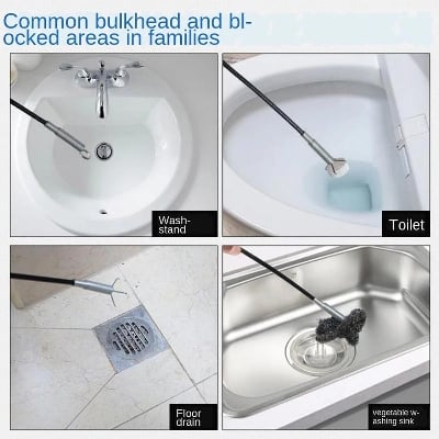 Picture of Drain Snake Spring Pipe Dredging Tool Dredge Unblocker Drain Clog Tool For Kitchen Sink Sewer Cleaning Hook Water Sink Tool Drain Cleaner-New Drain Pipe
