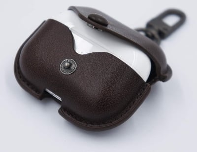 Picture of For apple Air pods Pro Airpods Pro Luxury Leather Case Earphone Charging Box Case For Airpods Air pods Pro TWS Bluetooth Earphone Case-Black