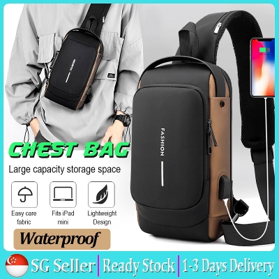 Picture of New Tsa Lock Chest Bag Multi-Function Travel Sling Shoulder Bag backpack Usb Charging Waterproof Crossbody Bag Crossbody Bag Waterproof Anti-Theft-Multicolor