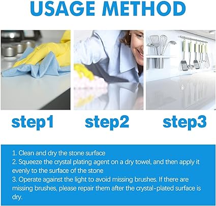 Picture of Stone Stain Remover Cleaner, Kitchen Marble Oil Stain Cleaner, Marble Stone Cleaner Polishes, Crystal Plating Agent for Marble, Tile, Granite, Kitchen Cooktops-Multicolor