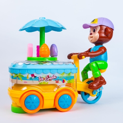Picture of Musical & Lighting Monkey Van Ice Cream Car Toy For kids-Multicolor