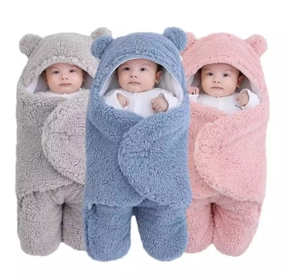 Picture of Baby Sleeping Bag Ultra-Soft Fluffy Fleece Newborn Receiving Blanket Infant Boys Girls Clothe Sleeping Nursery Wrap Swaddle-Multicolor