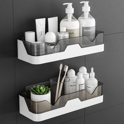 Picture of 1pic Bathroom Shelf Organizer No Drill Organizer Shower Storage Rack Wall Mount Plastics Toilet Shampoo Holder Bathroom Accessories-Multicolor