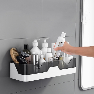 Picture of 1pic Bathroom Shelf Organizer No Drill Organizer Shower Storage Rack Wall Mount Plastics Toilet Shampoo Holder Bathroom Accessories-Multicolor