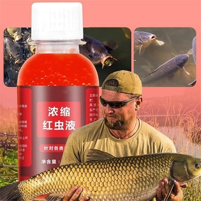Picture of Fish Bait Liquid Attractant High Concentration Red Worm Fish Bait Attractant Enhancer Flavoured Fishing Bait Additive Fishing-Multicolor