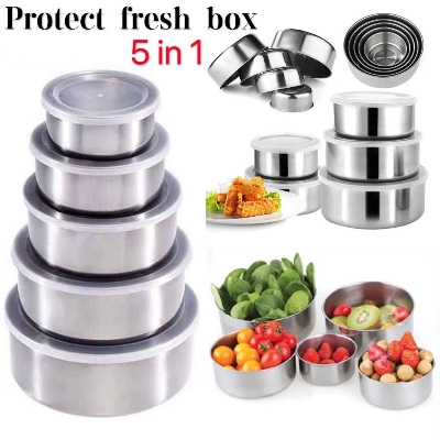 Picture of Stainless Steel Food Box 5 Pieces-Multicolor